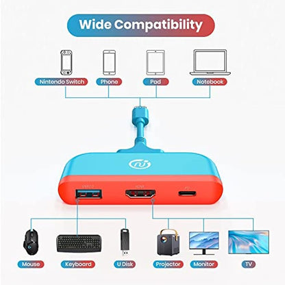 Steam Deck TV Portable Travel PD Charging Dock for Nintendo Switch OLED/Steam Deck/Samsung DeX