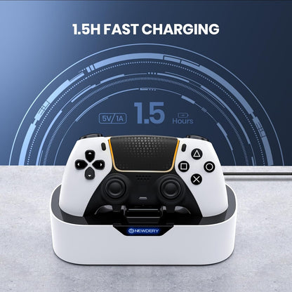 NEWDERY PS5 Controller Charger Staion, Fast Charging Dock for Playstation 5 Controllers, Single Controller Charging Stand Replacement for PS5 Controller & DualSense Edge Controller