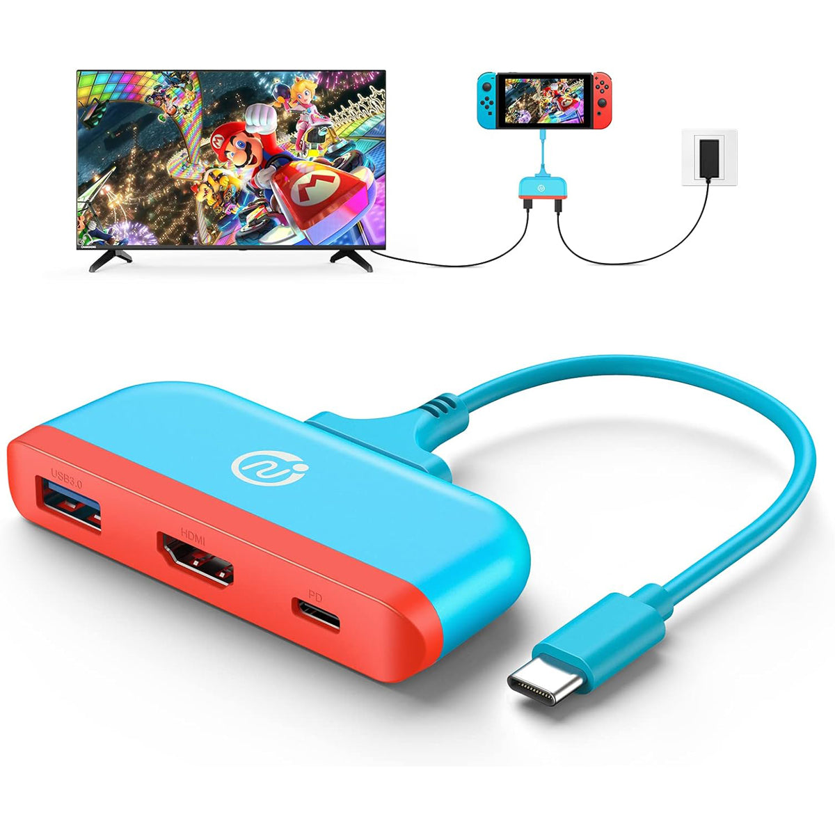 Steam Deck TV Portable Travel PD Charging Dock for Nintendo Switch OLED/Steam Deck/Samsung DeX