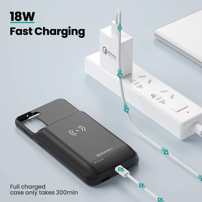 NEWDERY 10000mAh Wireless Battery Case For Samsung Galaxy S21Plus S23Plus Fast Charging Power Extended Battery Charger