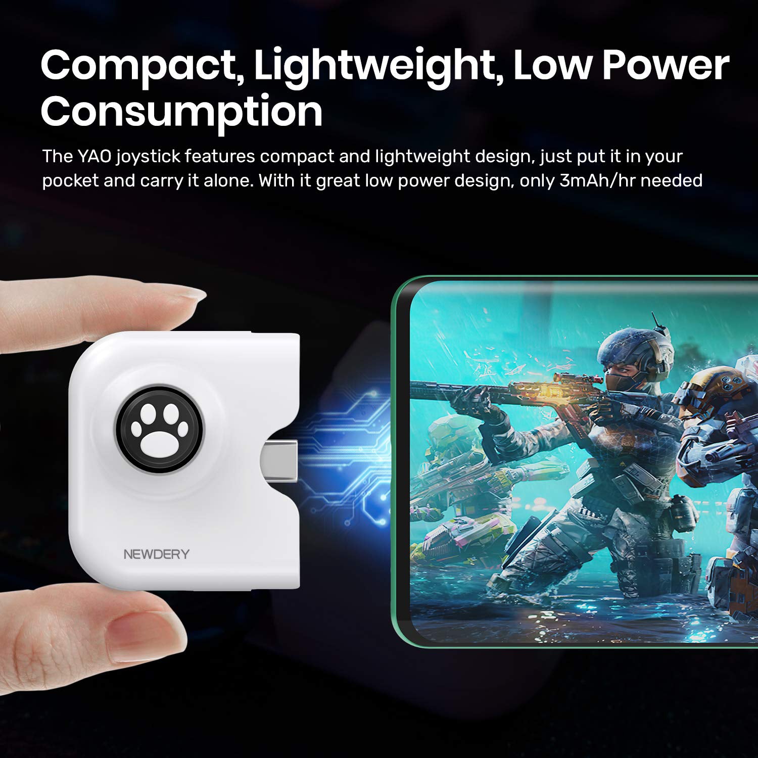 NEWDERY Mobile Game Controller Joystick for Android Phone