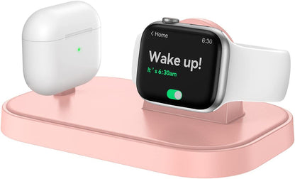 NEWDERY Charger Stand for Apple Watch, Portable Watch Charging Station, Fast Charging, Wireless USB C Charge Dock for iWatch Series Ultra/8/7/SE/6/5/3/2 & AirPods 1 2 3 Pro 2